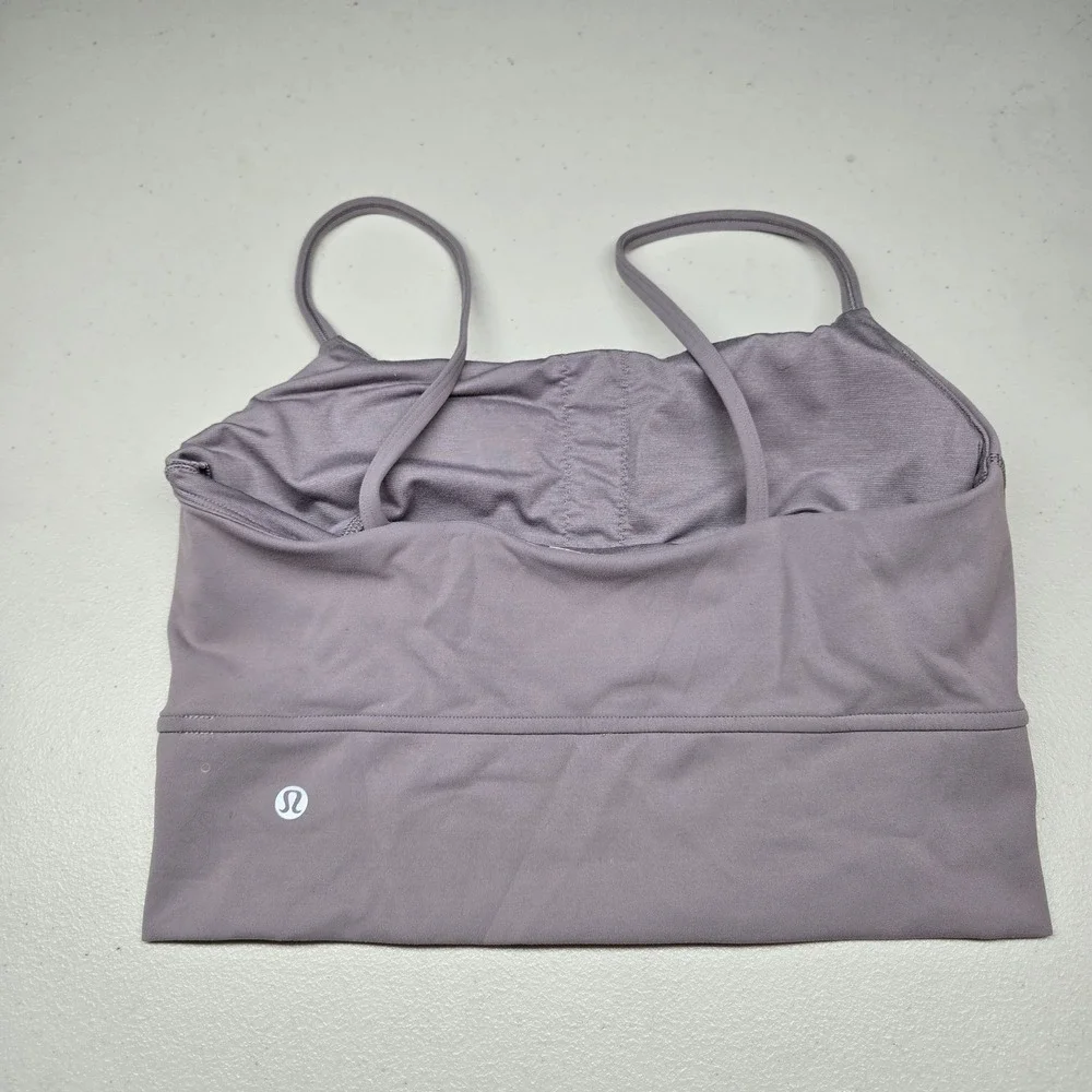 Lululemon Women Bra 6 Lavender Align Tank Gray Bralette Wireless Spaghetti
